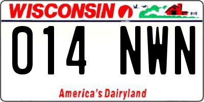 WI license plate 014NWN