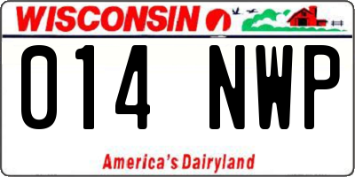 WI license plate 014NWP