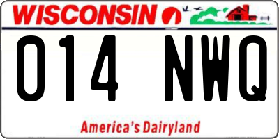 WI license plate 014NWQ