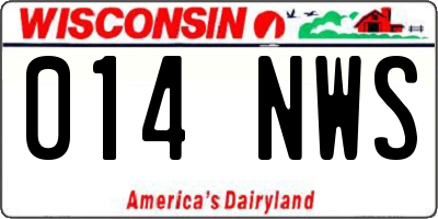 WI license plate 014NWS