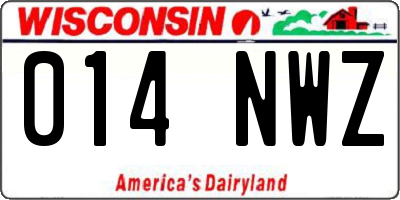 WI license plate 014NWZ