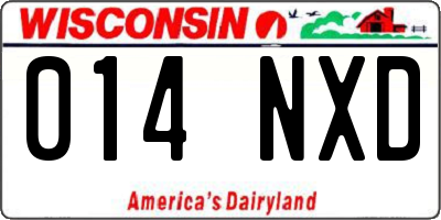WI license plate 014NXD