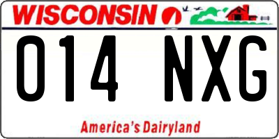 WI license plate 014NXG