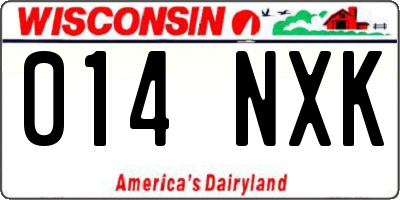 WI license plate 014NXK