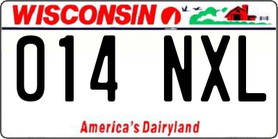 WI license plate 014NXL