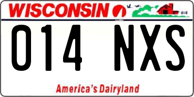 WI license plate 014NXS