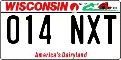 WI license plate 014NXT