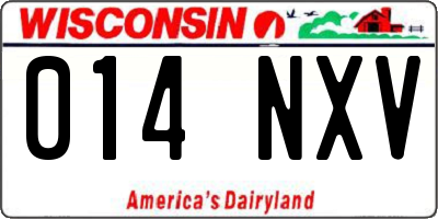 WI license plate 014NXV