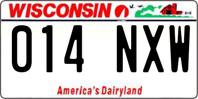WI license plate 014NXW