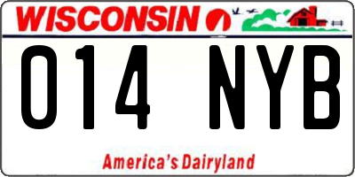 WI license plate 014NYB