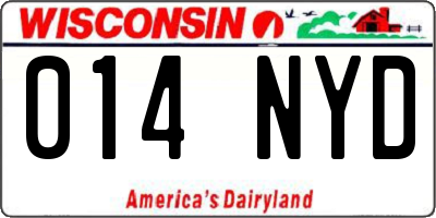 WI license plate 014NYD