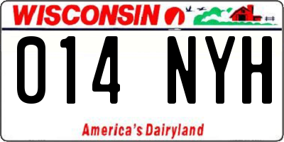 WI license plate 014NYH