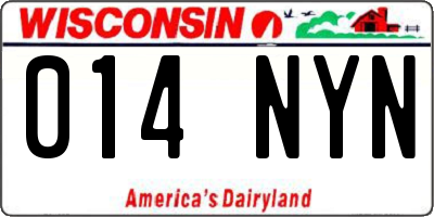 WI license plate 014NYN