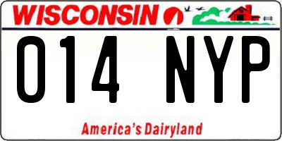 WI license plate 014NYP