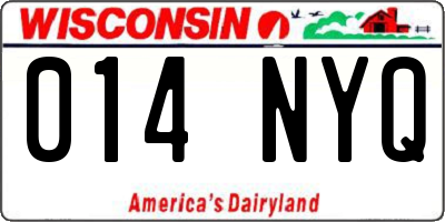 WI license plate 014NYQ