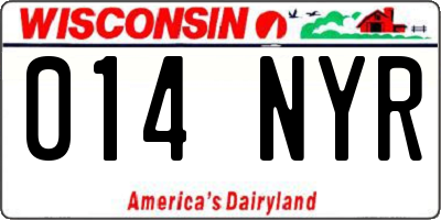 WI license plate 014NYR