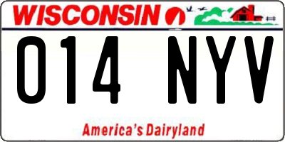 WI license plate 014NYV