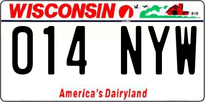 WI license plate 014NYW