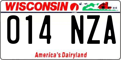 WI license plate 014NZA