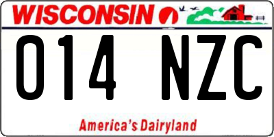 WI license plate 014NZC