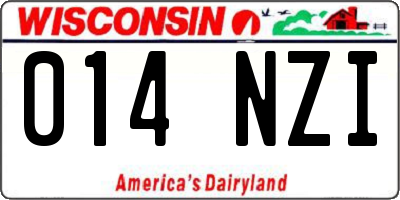 WI license plate 014NZI