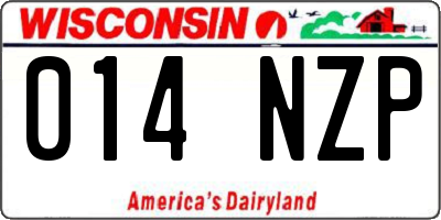 WI license plate 014NZP