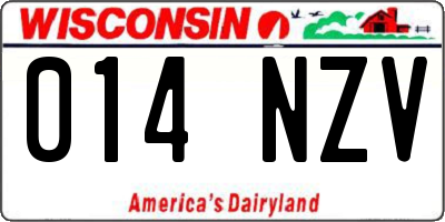 WI license plate 014NZV