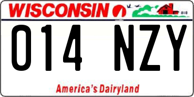 WI license plate 014NZY