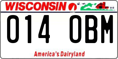 WI license plate 014OBM
