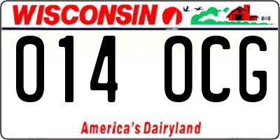 WI license plate 014OCG
