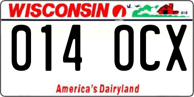 WI license plate 014OCX