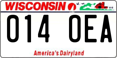 WI license plate 014OEA