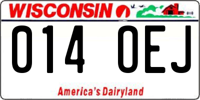 WI license plate 014OEJ