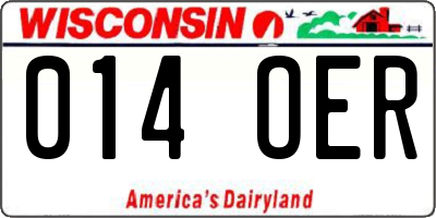 WI license plate 014OER