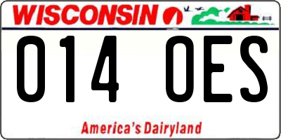 WI license plate 014OES