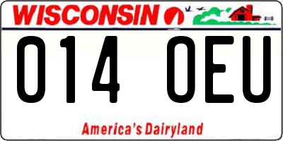 WI license plate 014OEU