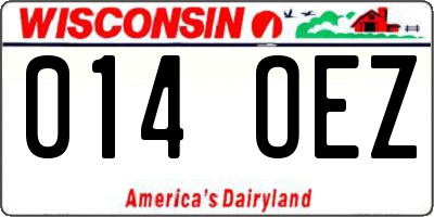 WI license plate 014OEZ