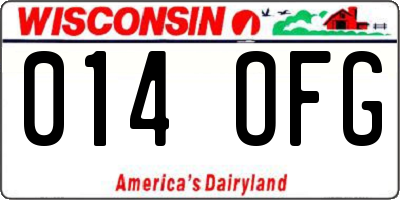 WI license plate 014OFG