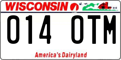 WI license plate 014OTM
