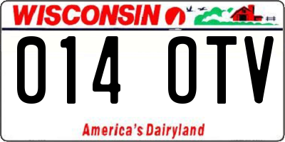 WI license plate 014OTV