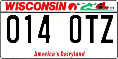 WI license plate 014OTZ