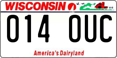 WI license plate 014OUC