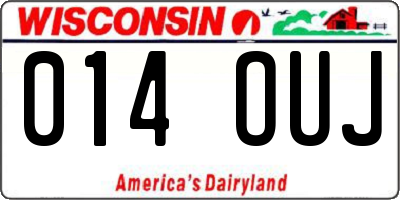 WI license plate 014OUJ