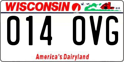 WI license plate 014OVG