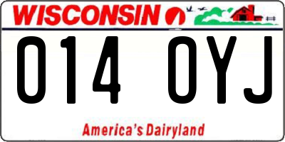 WI license plate 014OYJ