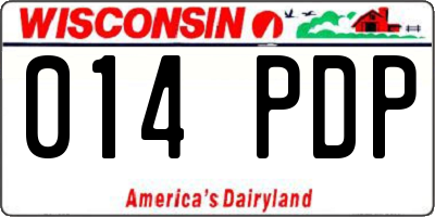 WI license plate 014PDP