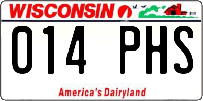 WI license plate 014PHS