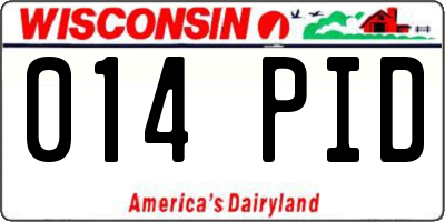 WI license plate 014PID
