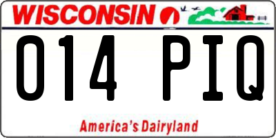 WI license plate 014PIQ