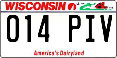 WI license plate 014PIV